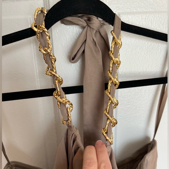 NWT BCBGMAXAZRIA Milania Chain Link Halter Maxi Dress, size 8 - Picture 8 of 8